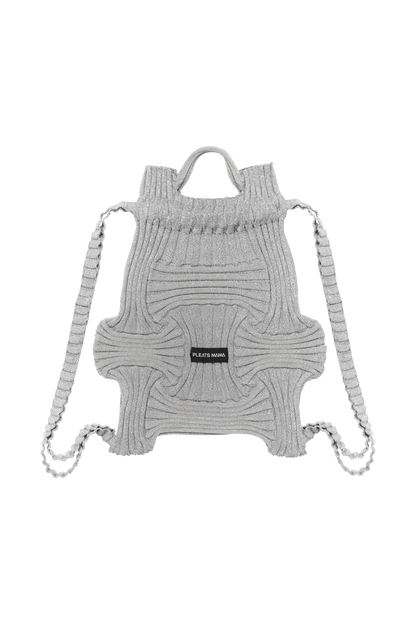 Bow Backpack in Glitter Silver