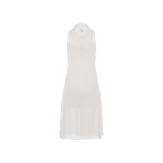 White Nitida Sheer Smock Dress