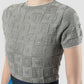 Prim grey short-sleeved knit top