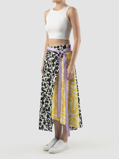 Multicolored Flo skirt with doodle pattern