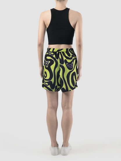 Green Ansel skort with Swirll pattern