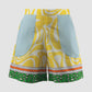 Yellow Edna shorts with swirl pattern