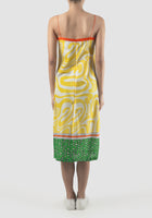 Multicolored Flo midi dress with swirl pattern