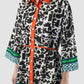 Black-white Althea shirt-dress with doodle pattern