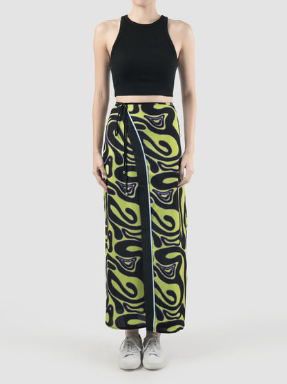 Green Ansel sarong with Swirll pattern