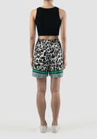 Black-white Edna shorts with doodle pattern