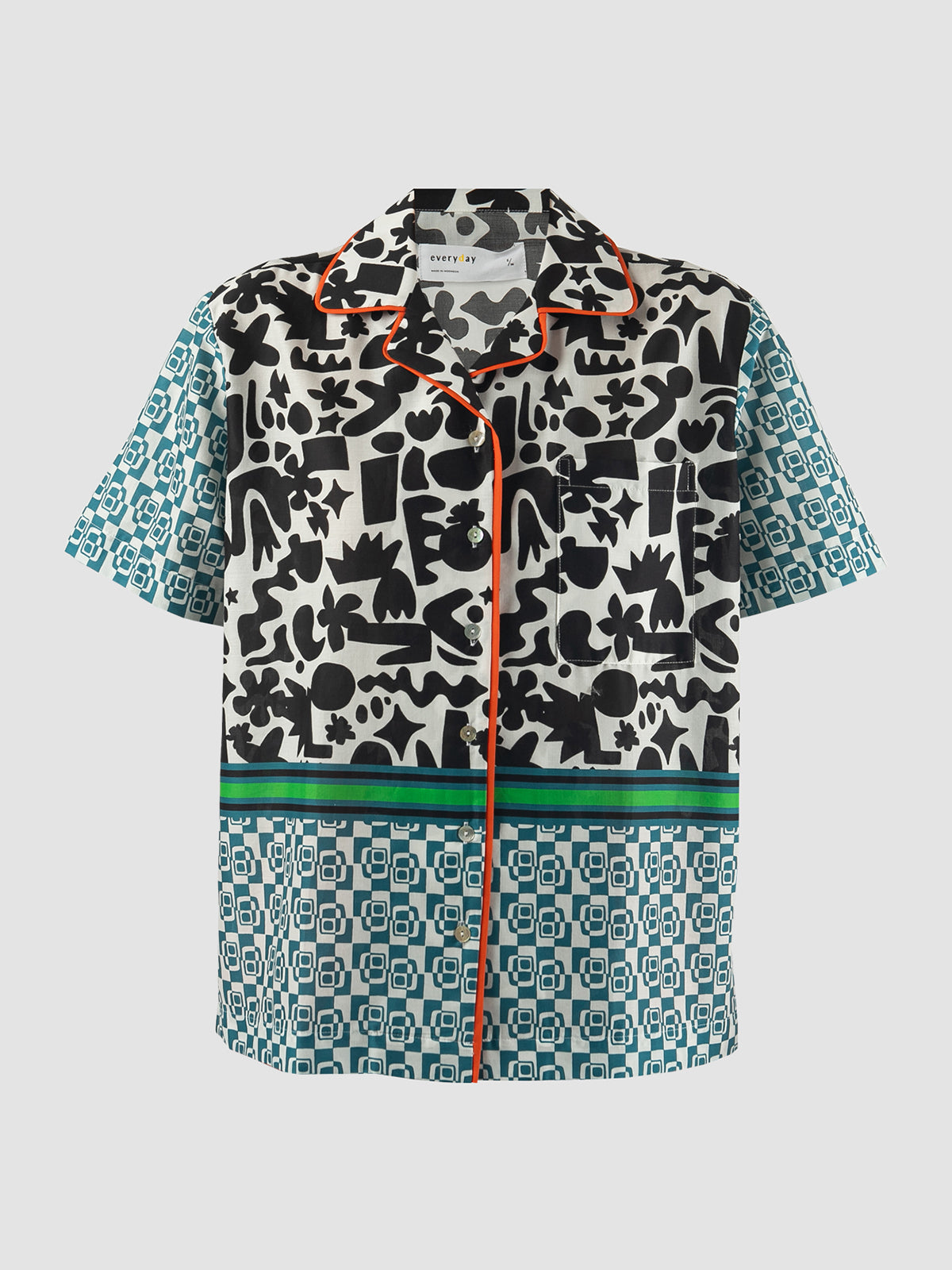 Multicolored Flo shirt with doodle pattern