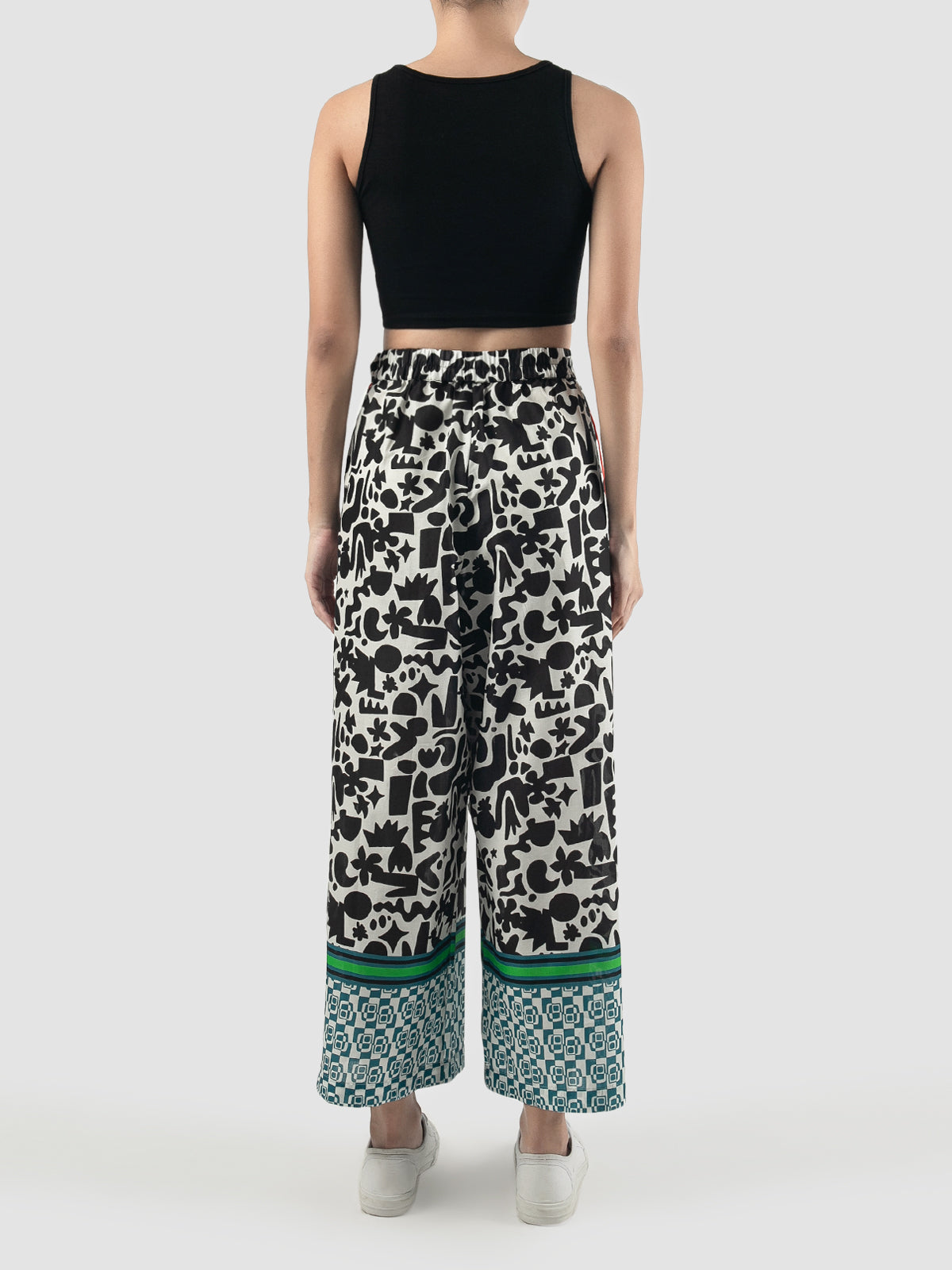 Multicolored Flo long pants with doodle pattern