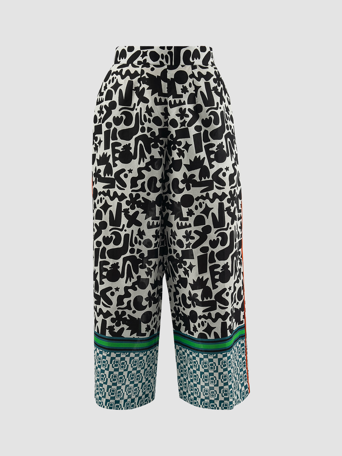 Multicolored Flo long pants with doodle pattern