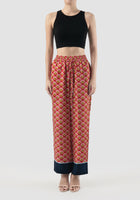 Pink Biva Fan Swan printed long pants