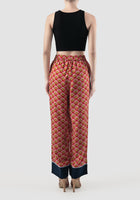 Pink Biva Fan Swan printed long pants