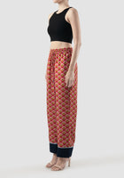 Pink Biva Fan Swan printed long pants