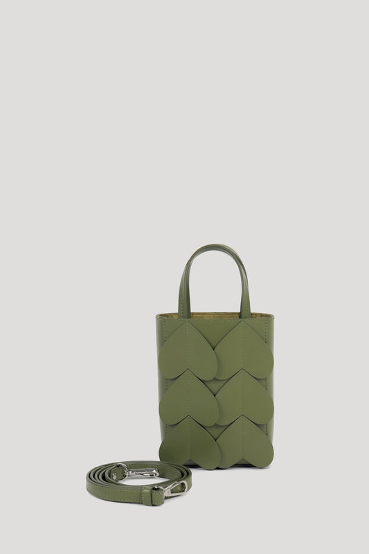 Olive green Givre mini tote bag