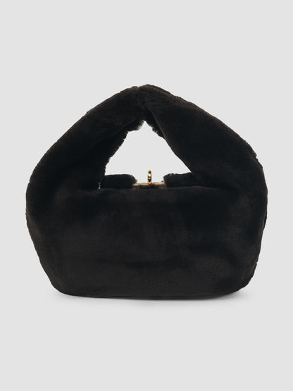 Black oak Boh Shearling mini handbag