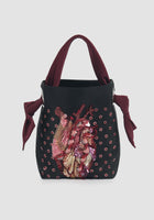 Heart Jewel black bucket bag