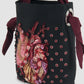 Heart Jewel black bucket bag