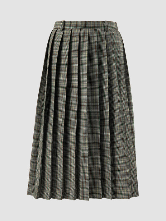 Brown Helve midi pleated skirt