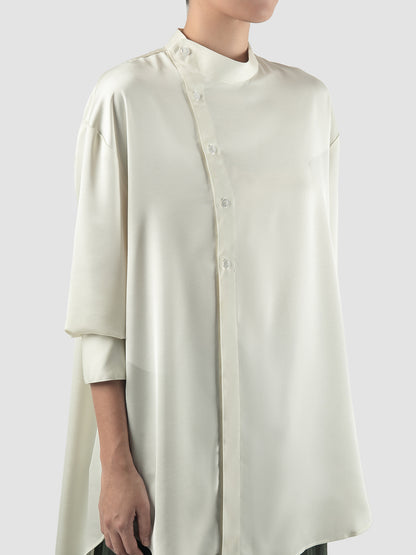 White Eleena longsleeved silk shirt