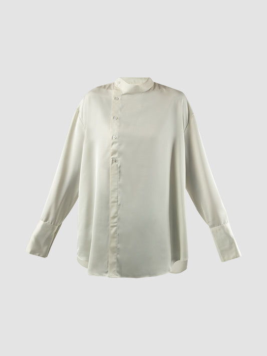 White Eleena longsleeved silk shirt