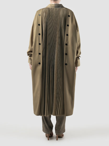 Dark beige Wony pleated oversized coat