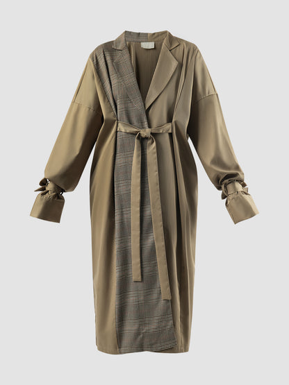 Dark beige Wony pleated oversized coat