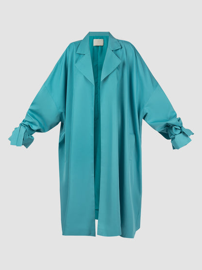 Cilian Oversized Long Outer In Capri Blue