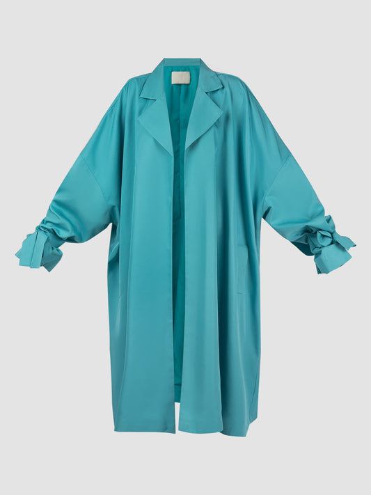 Cilian Oversized Long Outer in Capri Blue