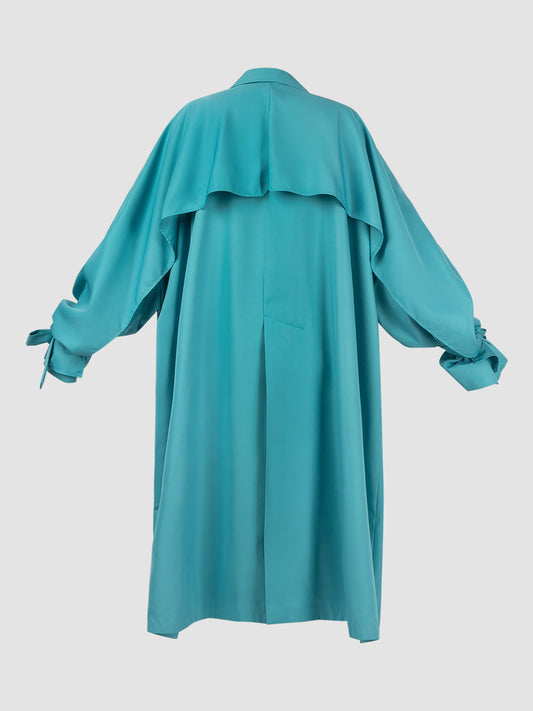 Cilian Oversized Long Outer in Capri Blue