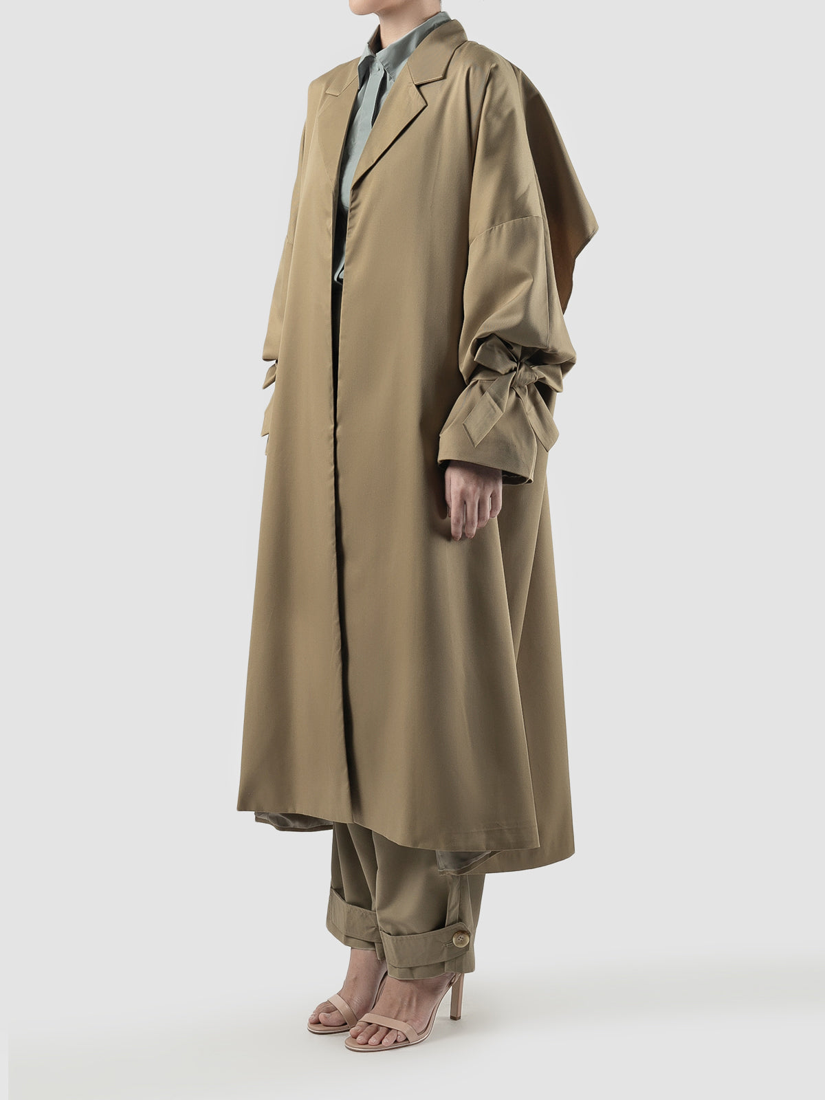 Dark beige Naveah oversize long outer