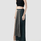 Black Suzan multilayer pleated maxi skirt