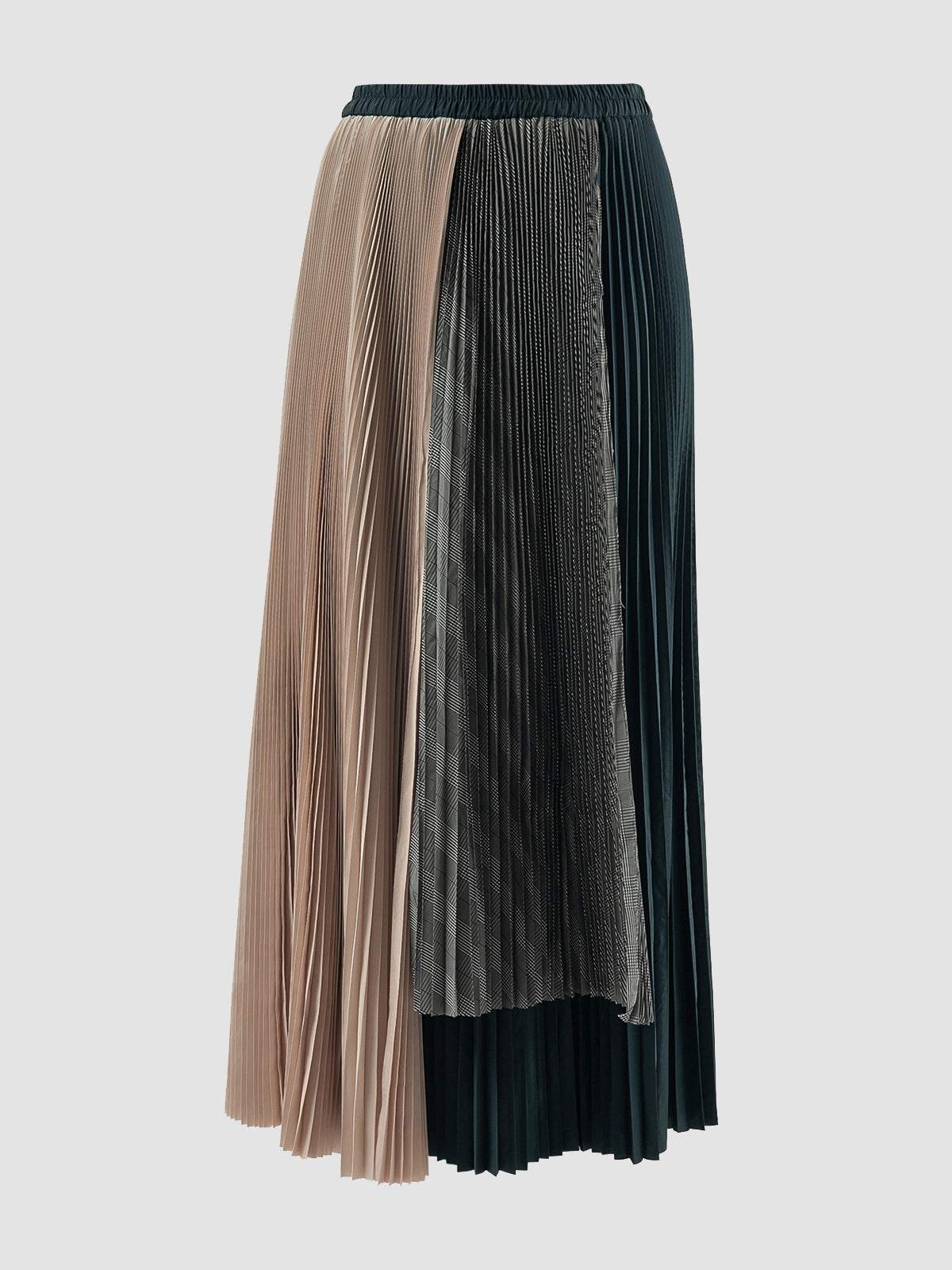 Black Suzan multilayer pleated maxi skirt