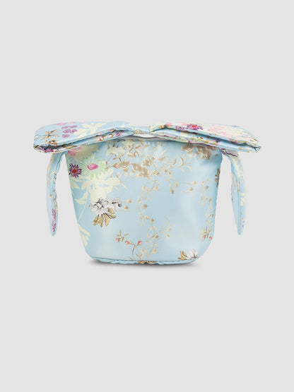 Jewel printed bag with bow handle