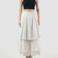 White Yuraa pleated tiered skirt