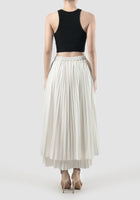 White Yuraa pleated tiered skirt