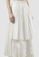 White Yuraa pleated tiered skirt