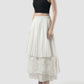 White Yuraa pleated tiered skirt