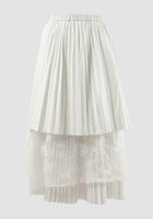 White Yuraa pleated tiered skirt