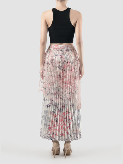 Evening Primrose maxi layered pleats skirt