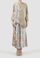 Tulipe meadow cream asymmetrical outer with multicolor prints