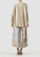 Tulipe meadow cream asymmetrical outer with multicolor prints