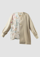 Tulipe meadow cream asymmetrical outer with multicolor prints