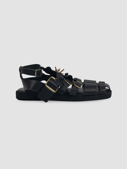 Black Petra Gladiator Sandals