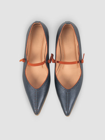 Metallic blue and orange Selah pumps