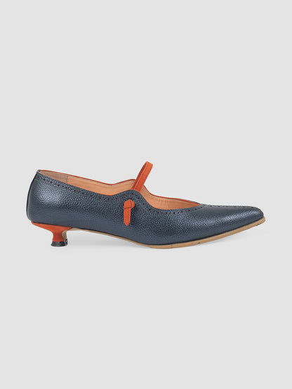 Metallic blue and orange Selah pumps