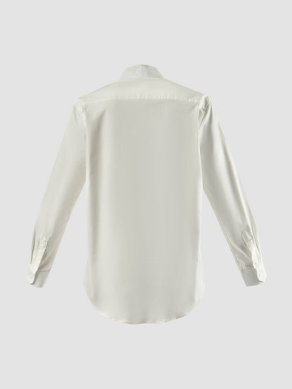 White Part 5 collarless long-sleeved shirt