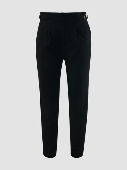 Black Gurkha tapered pants