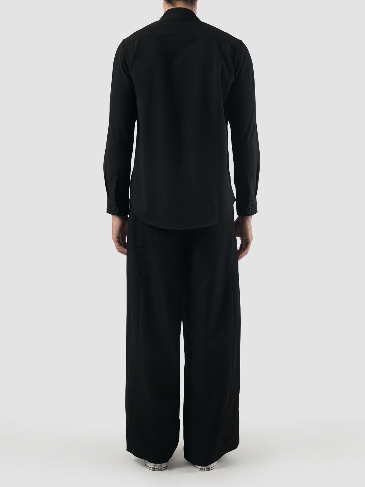 Black Part 5 collarless long-sleeved shirt