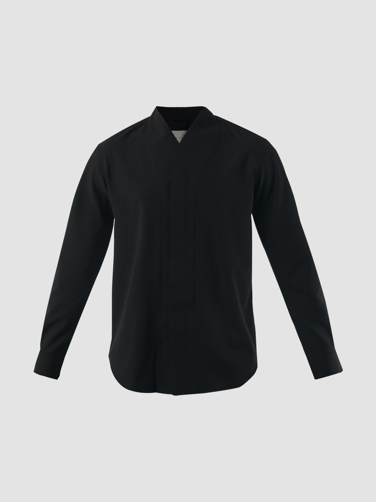 Black Part 5 collarless long-sleeved shirt