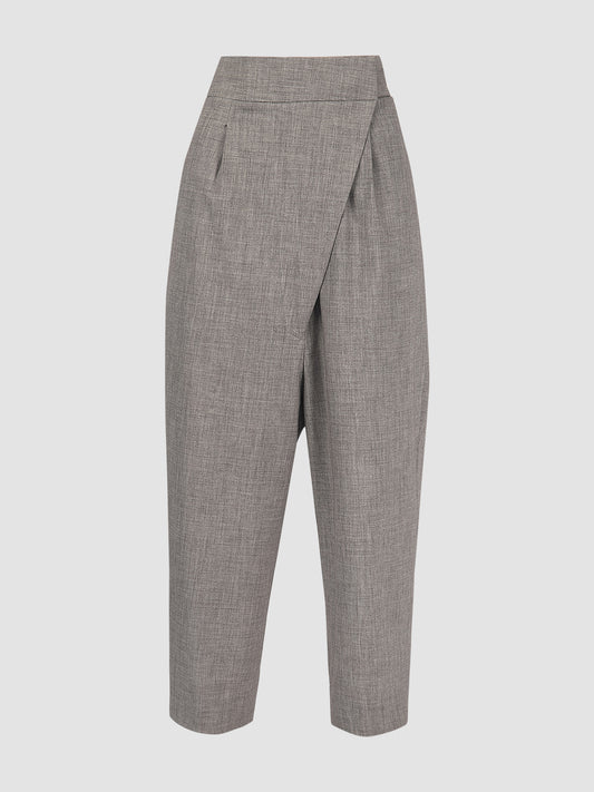 Light grey dropped crotch trousers