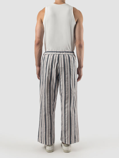 Navy Lurik seamless palazzo pants